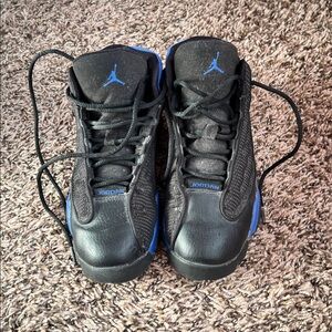Jordan Black and Blue Athletic Shoes